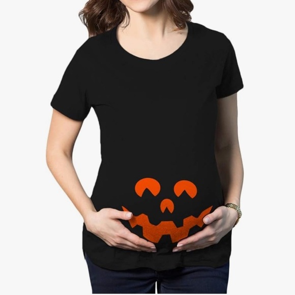 Crazy Dog T-Shirts Tops - Crazy Dog T-Shirts Black and Orange Short Sleeve Tee